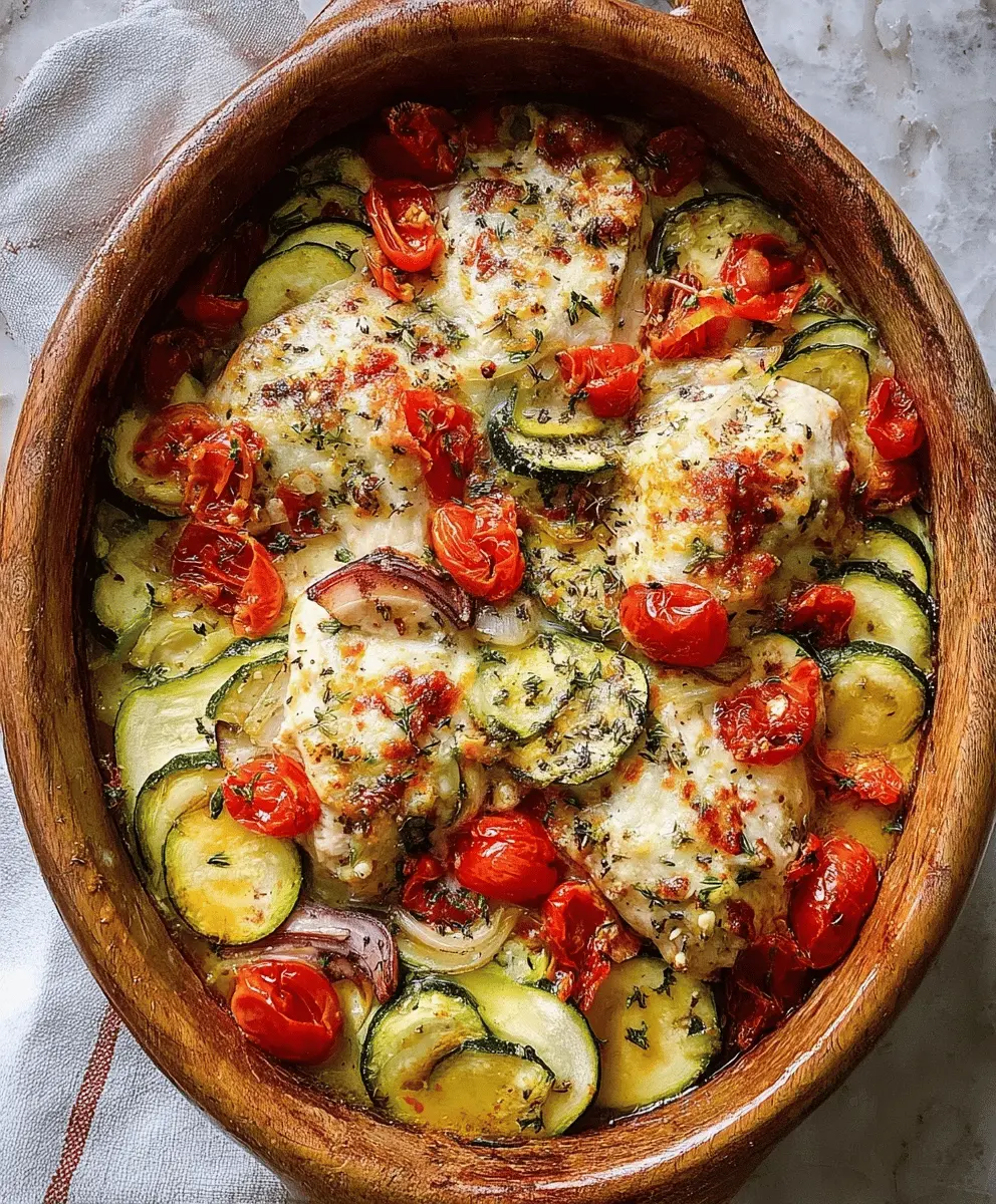 Easy Mediterranean Chicken Zucchini Bake