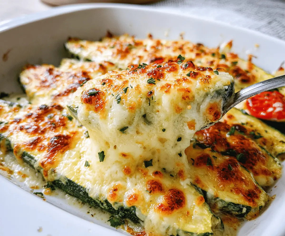 Easy Baked Zucchini with Cheesy Topping