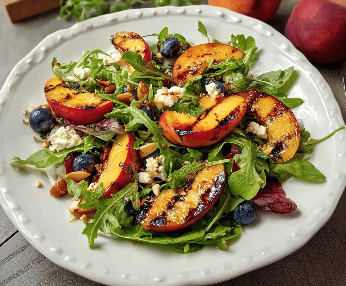 Easy Grilled Peach Salad with Fresh Greens