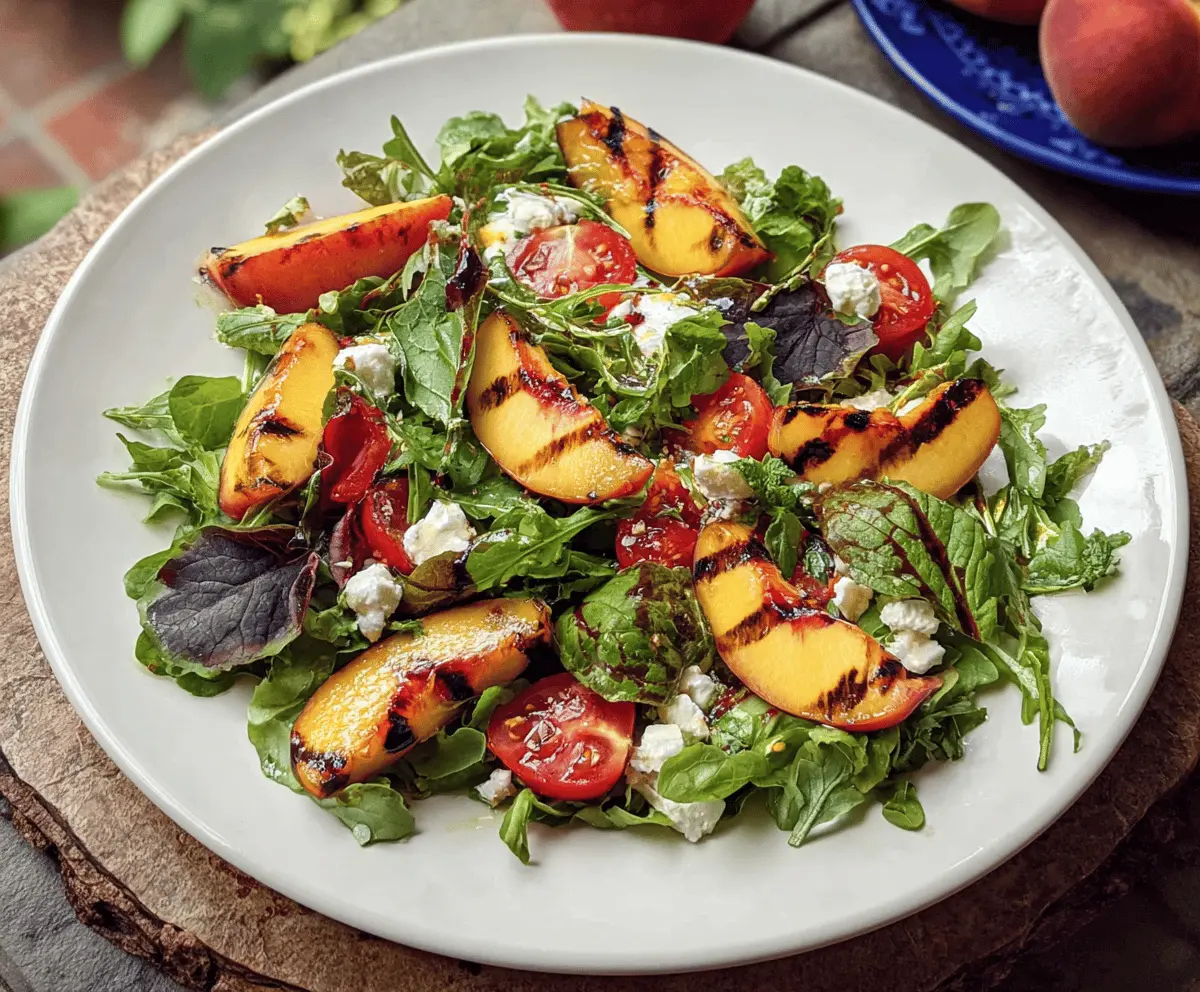 Easy Grilled Peach Salad with Fresh Greens