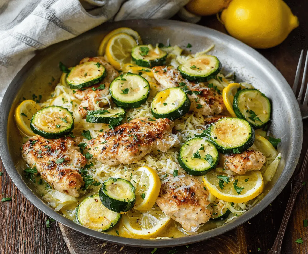 Easy Skillet Lemon Parmesan Chicken with Zucchini
