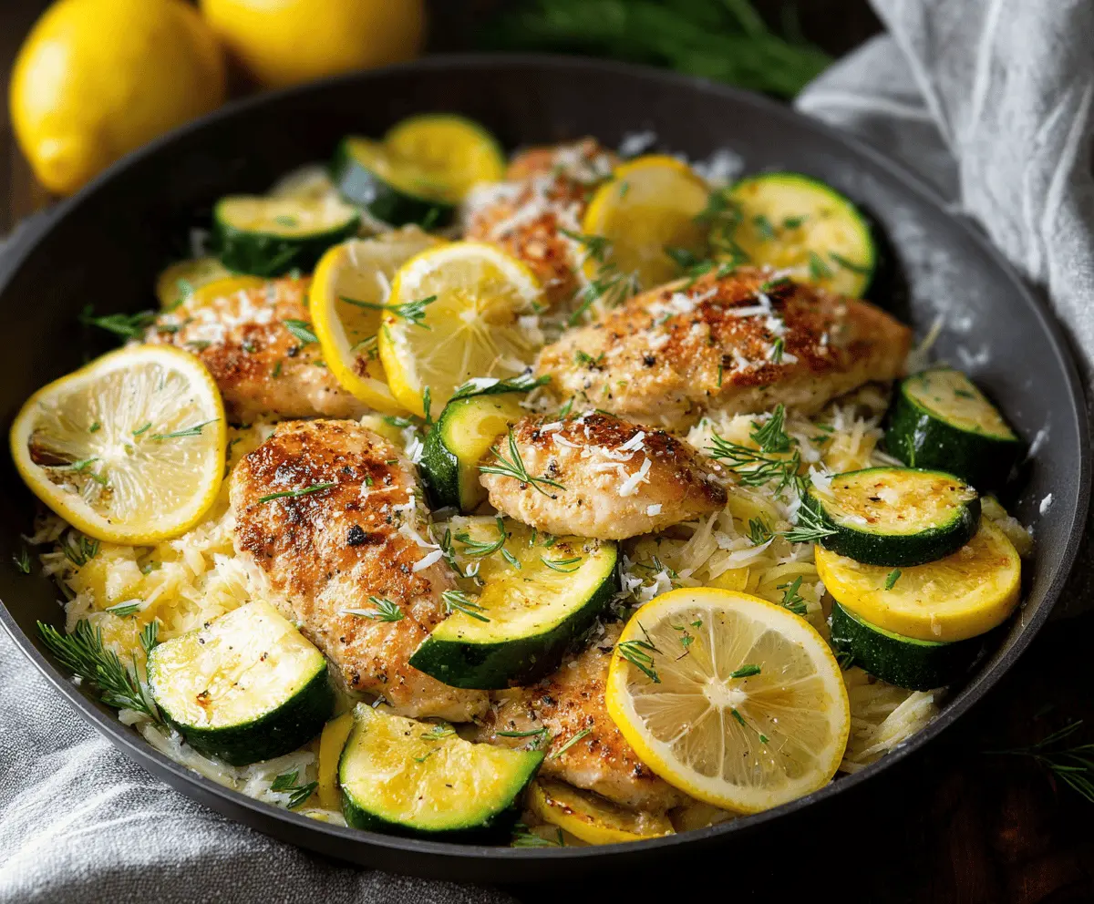 Easy Skillet Lemon Parmesan Chicken with Zucchini