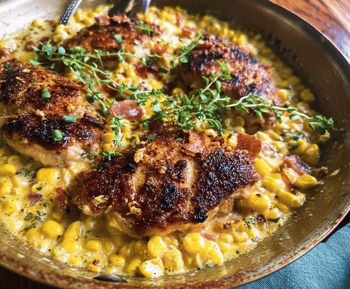 Easy Garlic Butter Creamed Corn Chicken Recipe