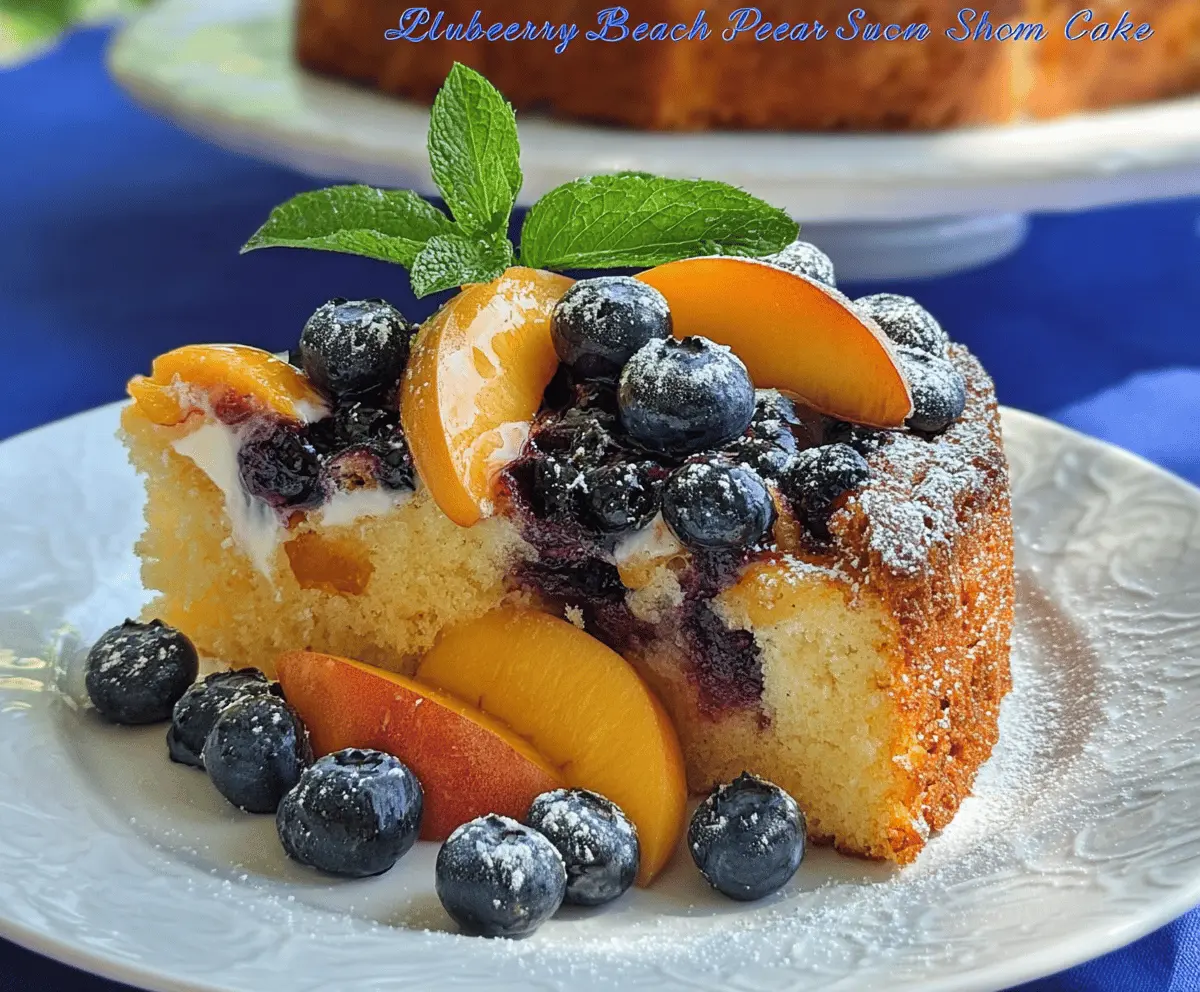 Easy Blueberry Peach Sour Cream Cake for Summer