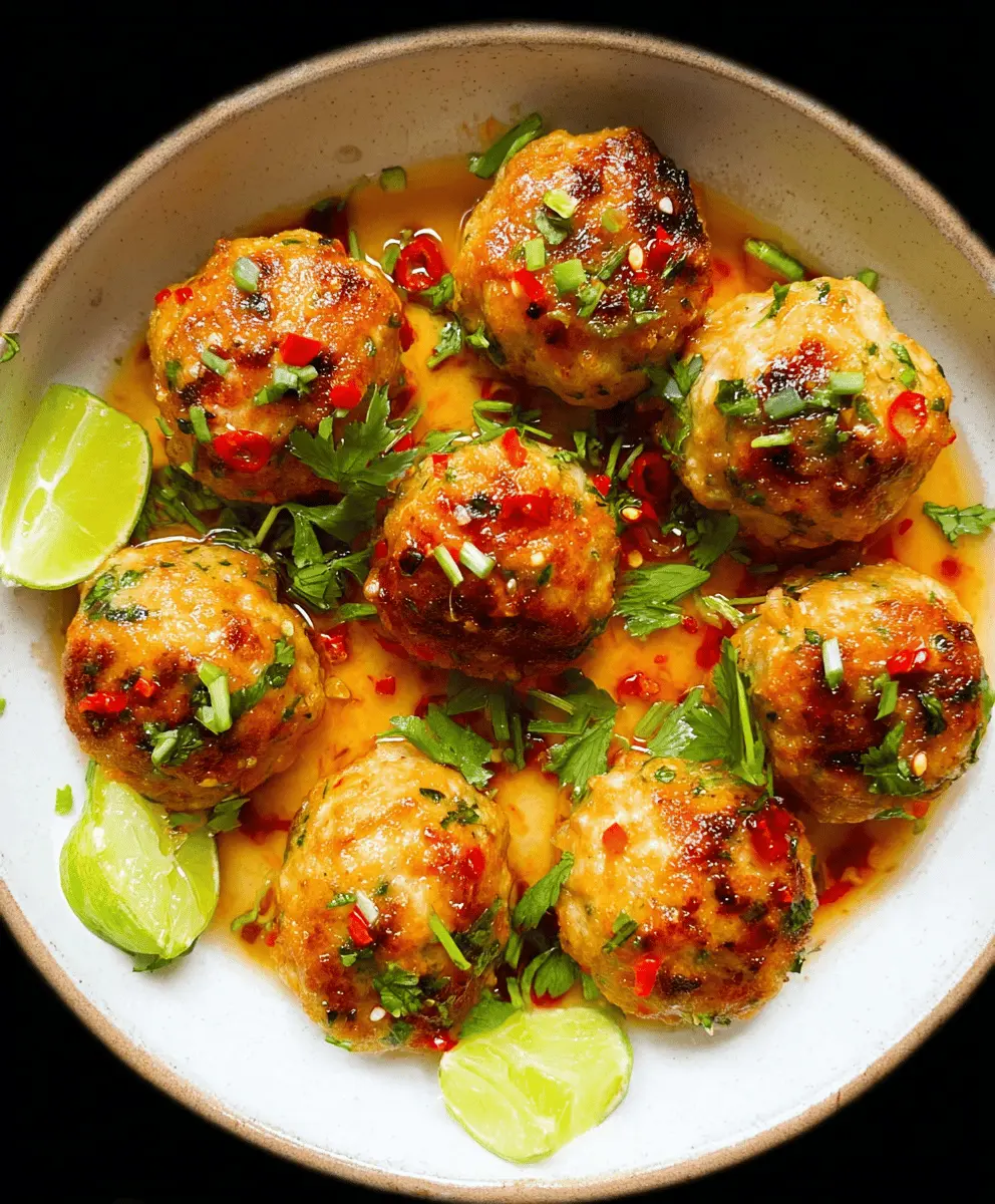 Easy Thai Baked Chicken Meatballs Recipe