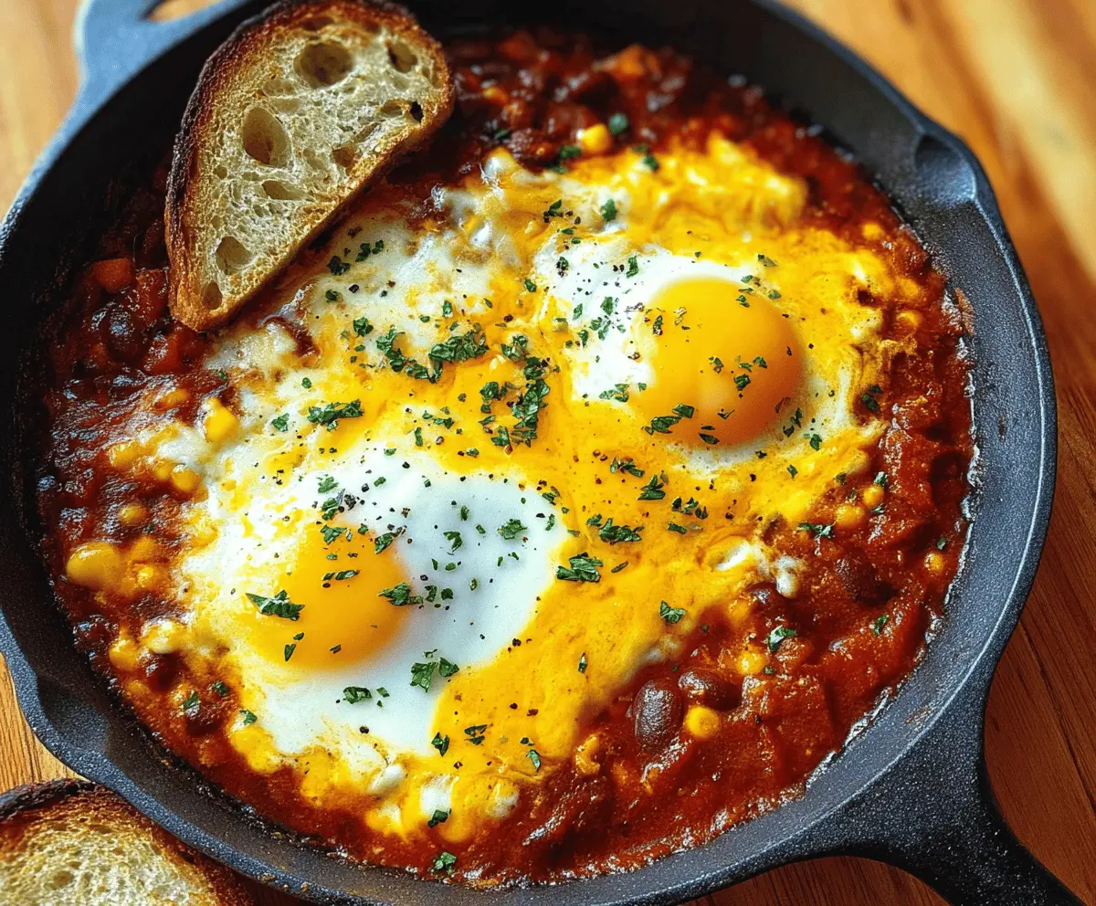Easy Breakfast Chili and Eggs Recipe