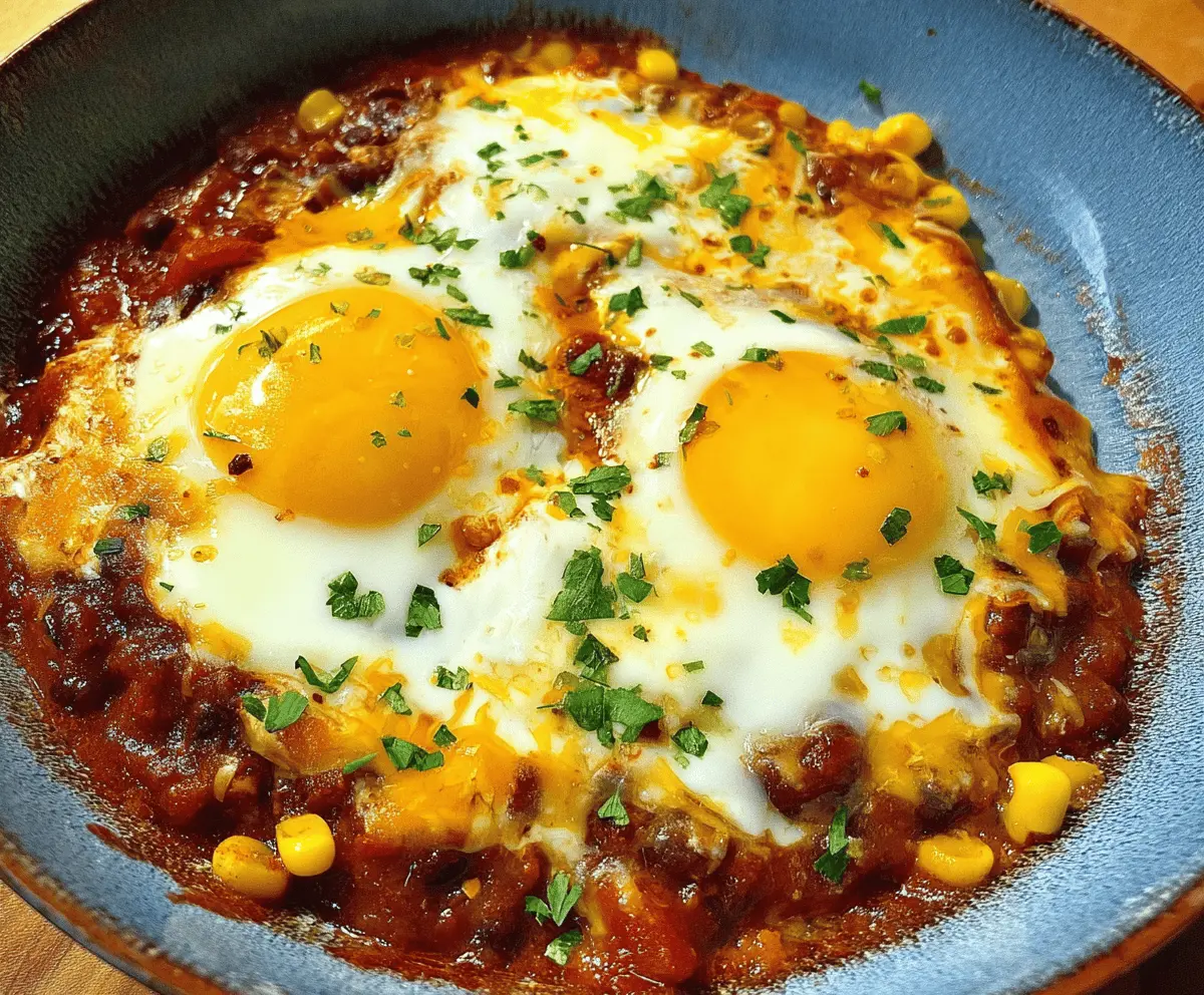 Easy Breakfast Chili and Eggs Recipe