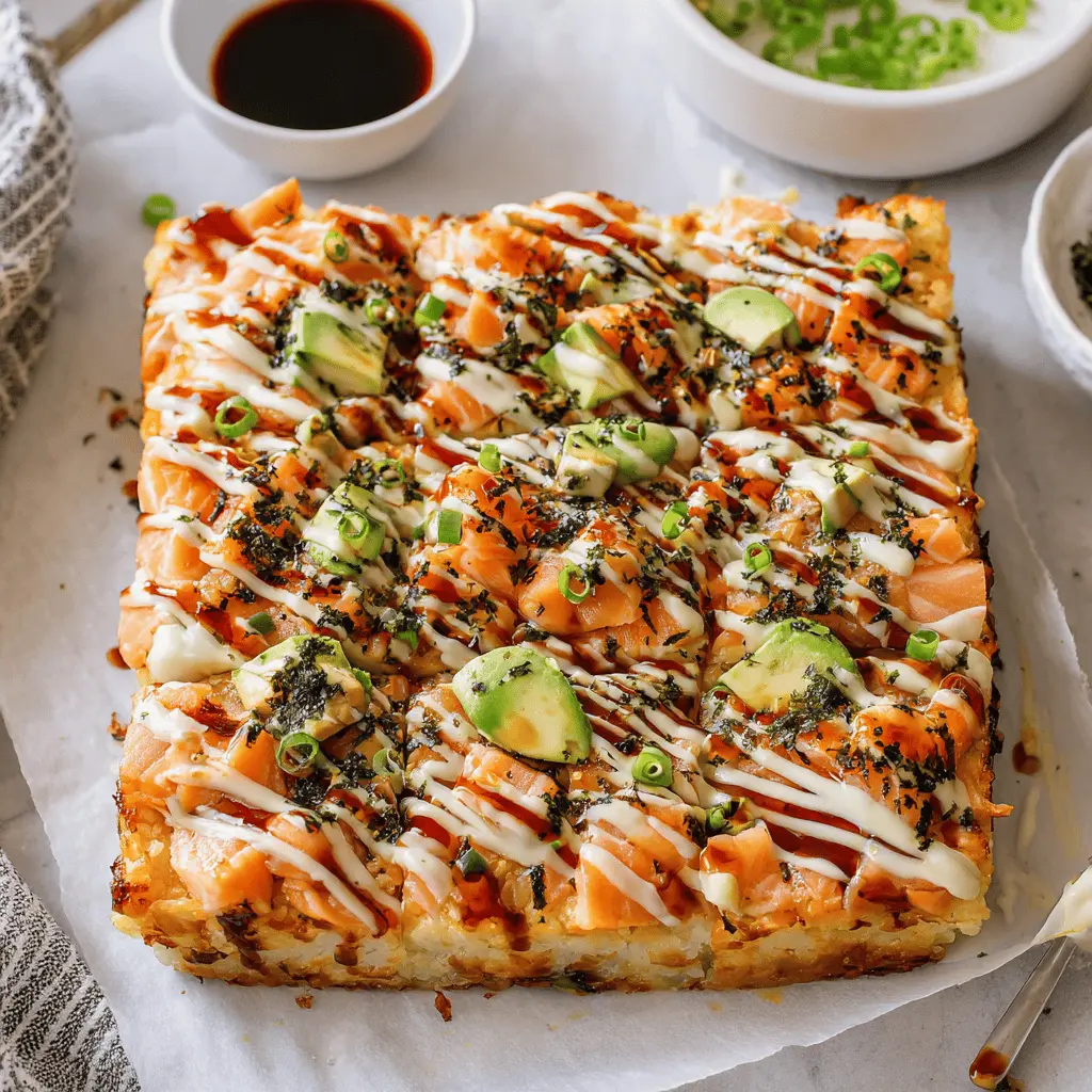 Easy Spicy Salmon Sushi Bake Recipe