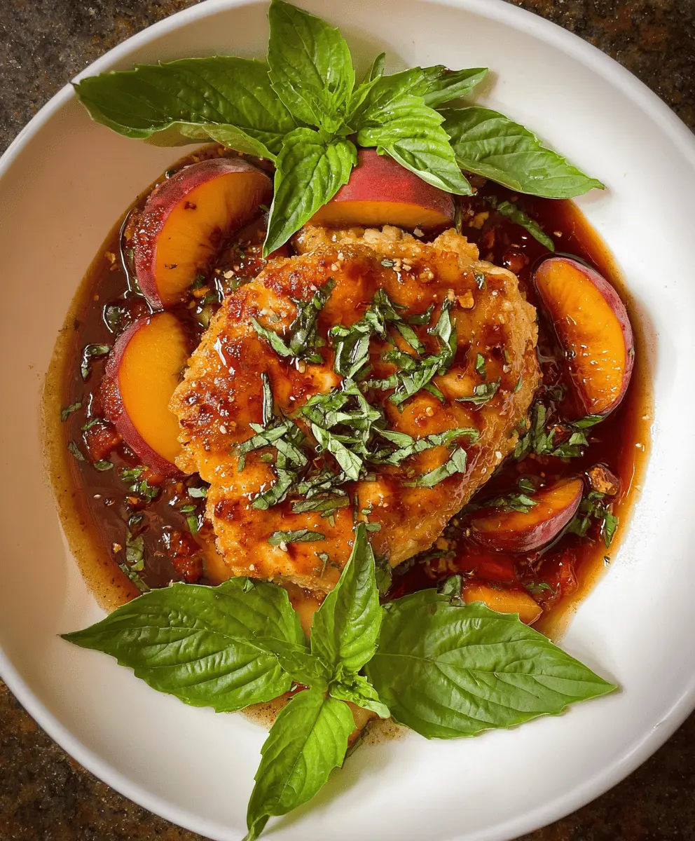 Easy Peach Chicken with Balsamic Glaze