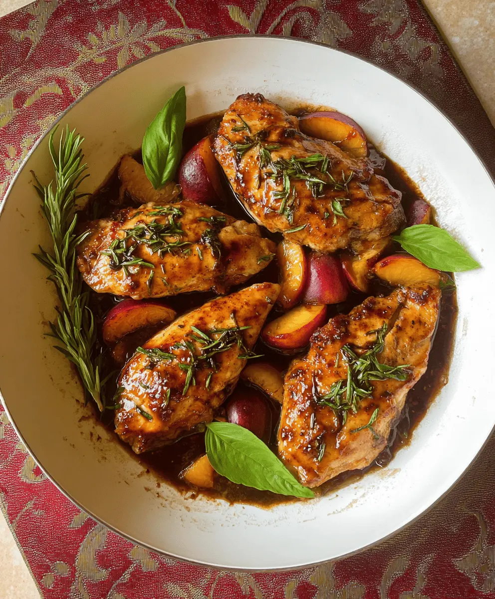 Easy Peach Chicken with Balsamic Glaze