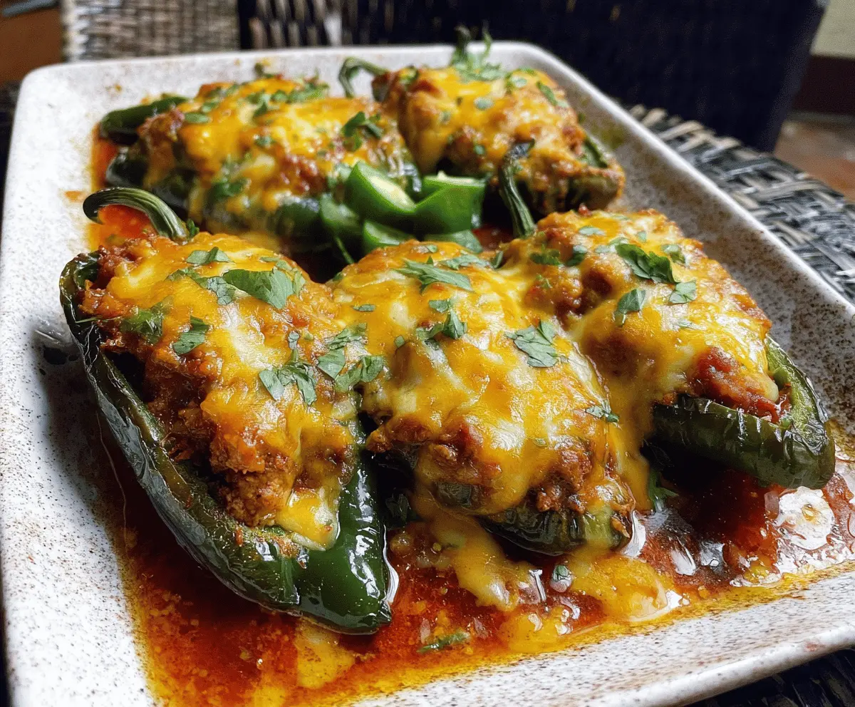 Easy Cheesy Mexican Stuffed Poblano Peppers