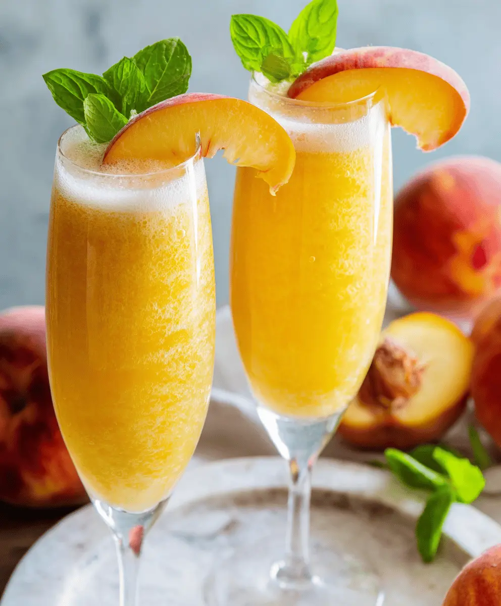 Easy Peach Bellini Mocktail Recipe for Summer