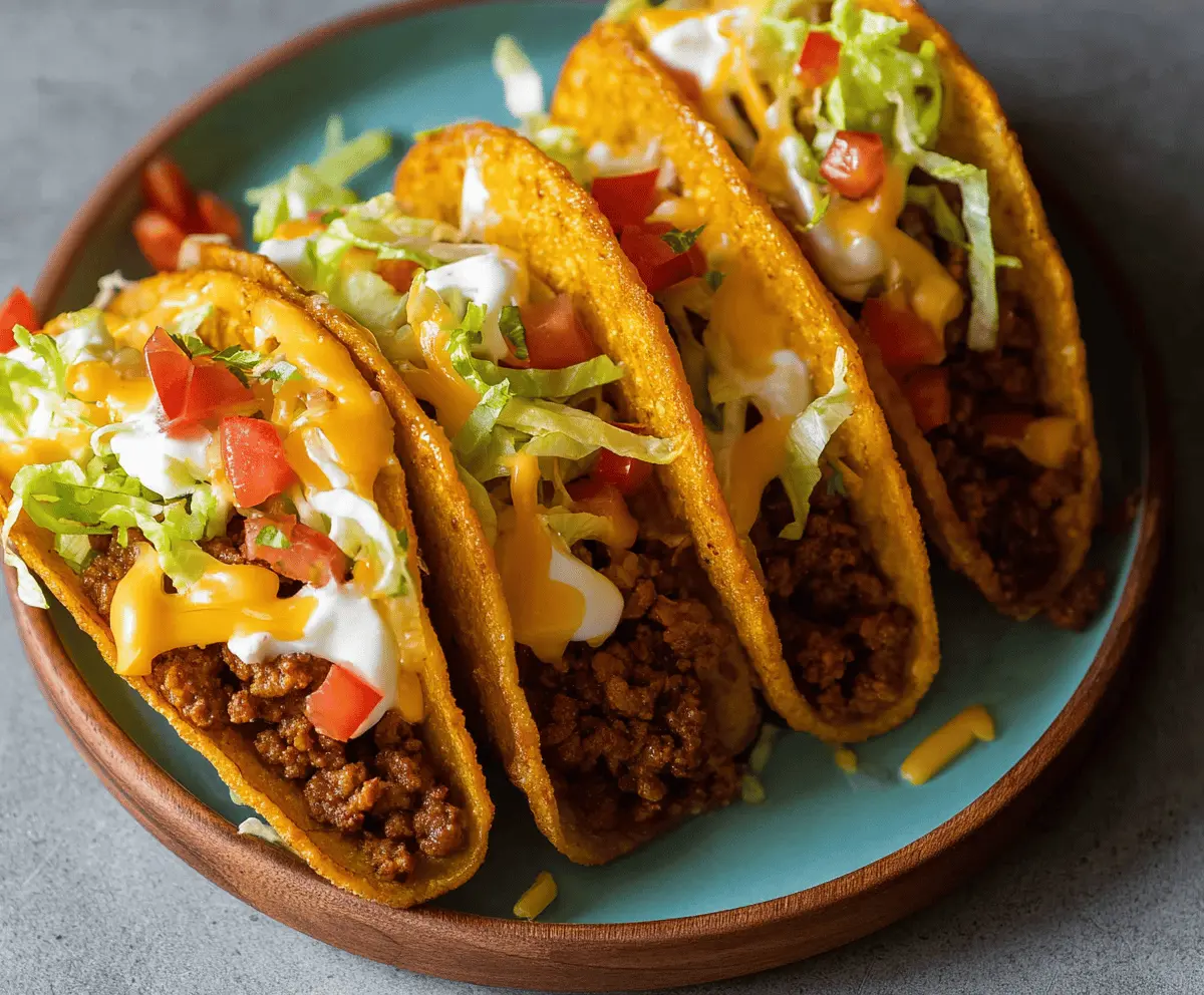 Easy Crispy Cheesy Ground Beef Tacos