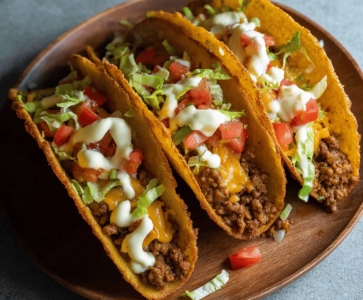 Easy Crispy Cheesy Ground Beef Tacos