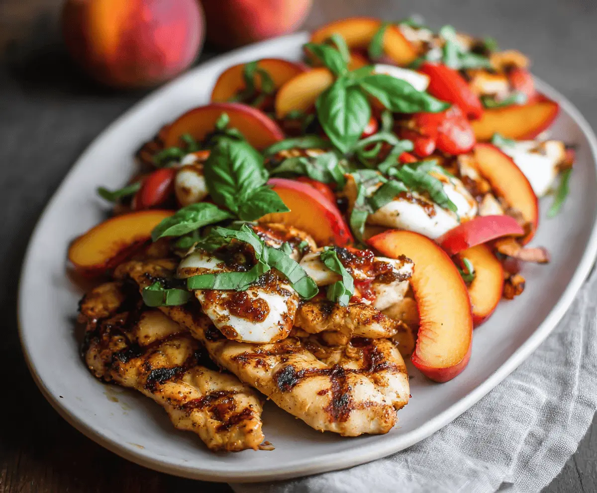Peach Caprese Grilled Chicken Recipe