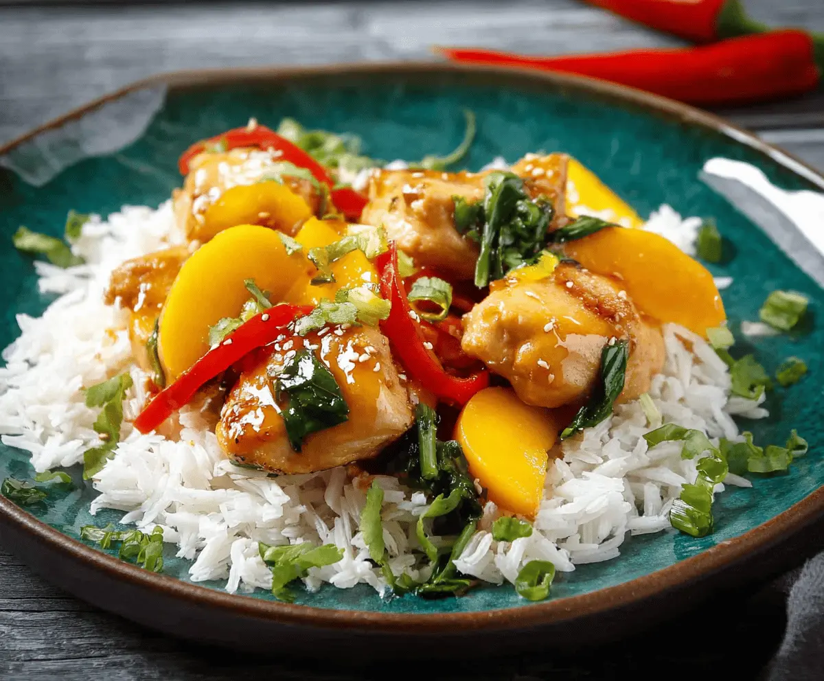 Easy Thai Peach Chicken Recipe With Sweet Sauce