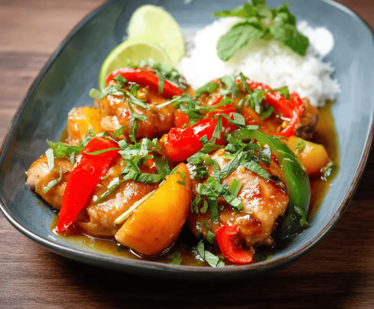 Easy Thai Peach Chicken Recipe With Sweet Sauce