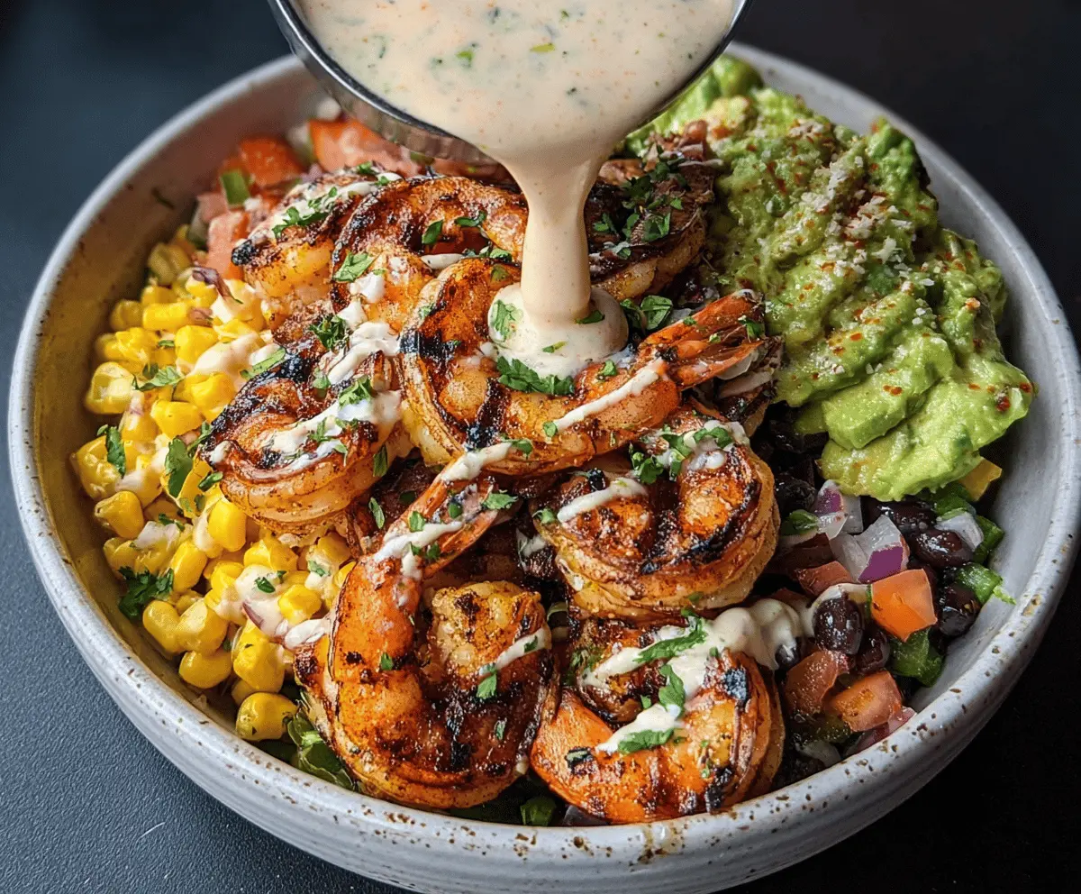 Grilled Shrimp Bowl with Avocado and Corn Salsa