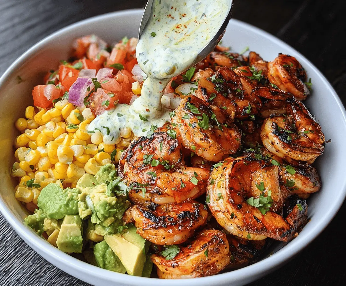 Grilled Shrimp Bowl with Avocado and Corn Salsa