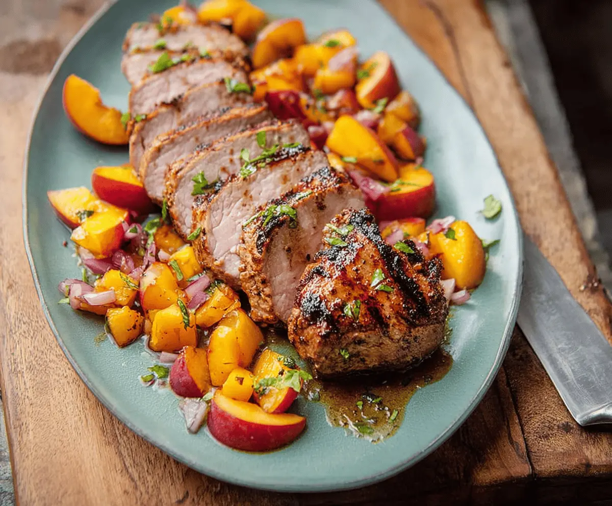 Juicy Peach Grilled Pork Tenderloin Recipe