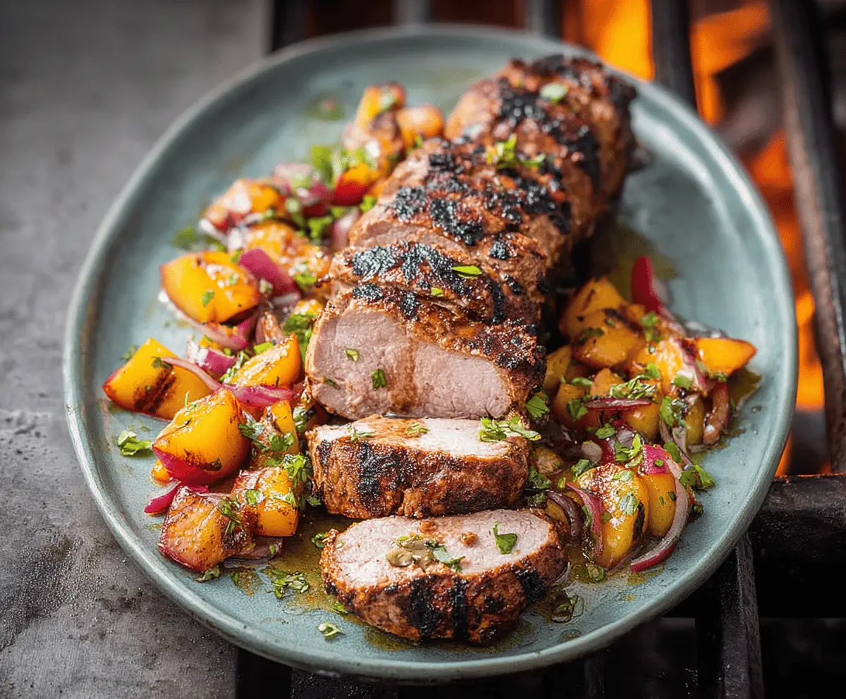 Juicy Peach Grilled Pork Tenderloin Recipe