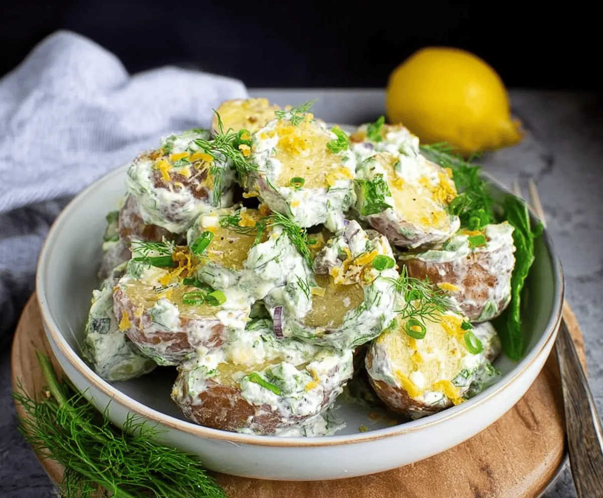 Creamy Lemon Tzatziki Potato Salad Recipe