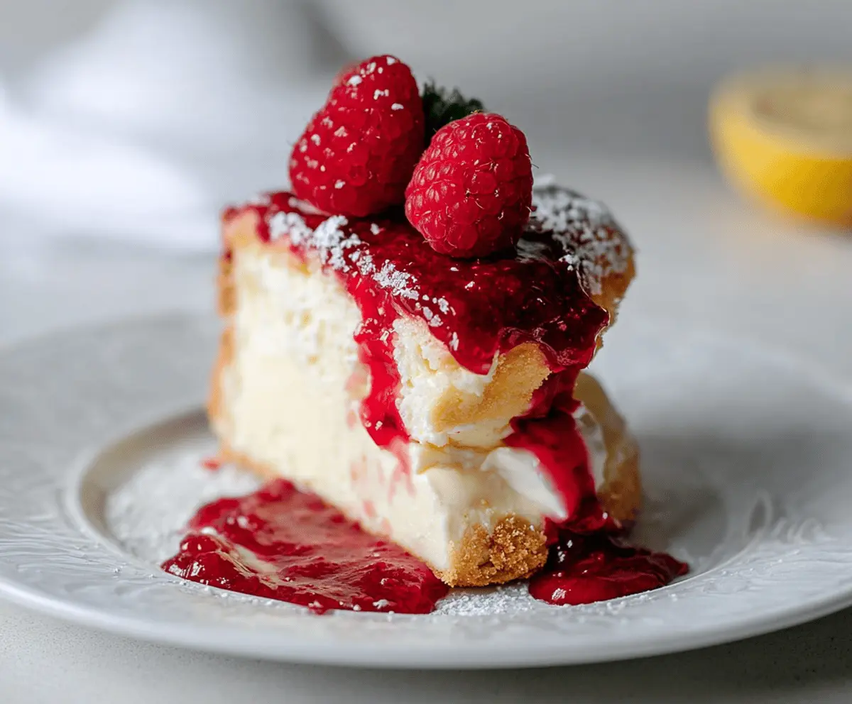 Light and Fluffy Raspberry Lemon Souffle Cheesecake