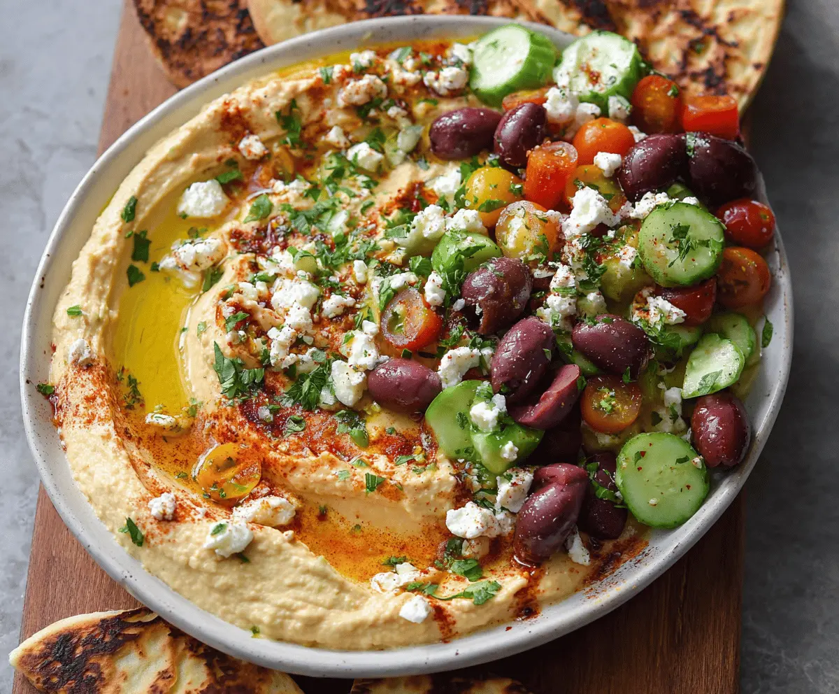 Greek Style Loaded Hummus Recipe for Easy Snacking