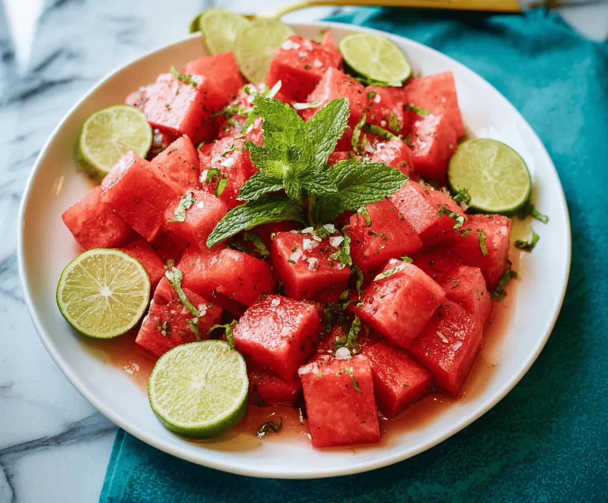 Refreshing Mint Lime Watermelon Salad Recipe
