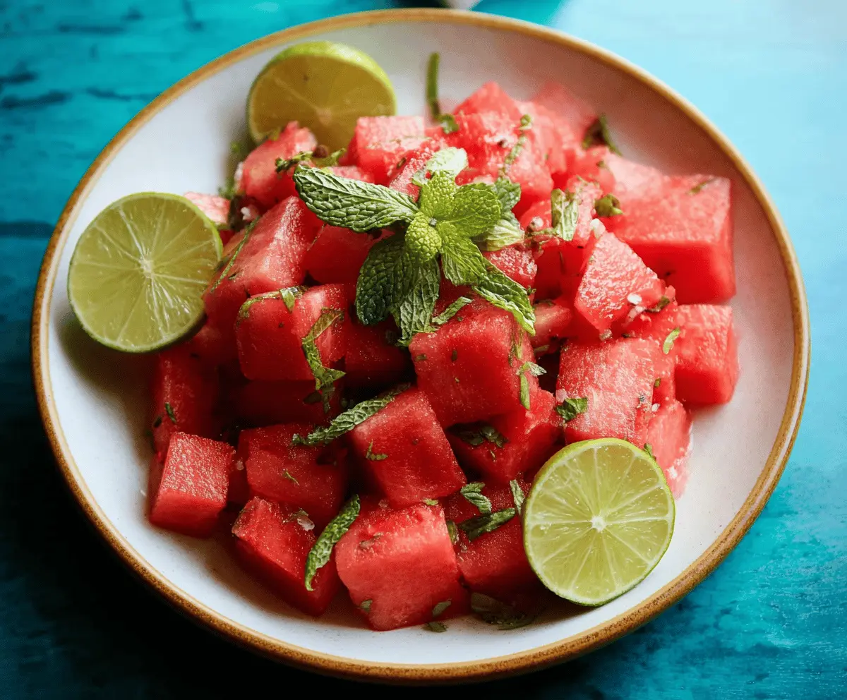 Refreshing Mint Lime Watermelon Salad Recipe
