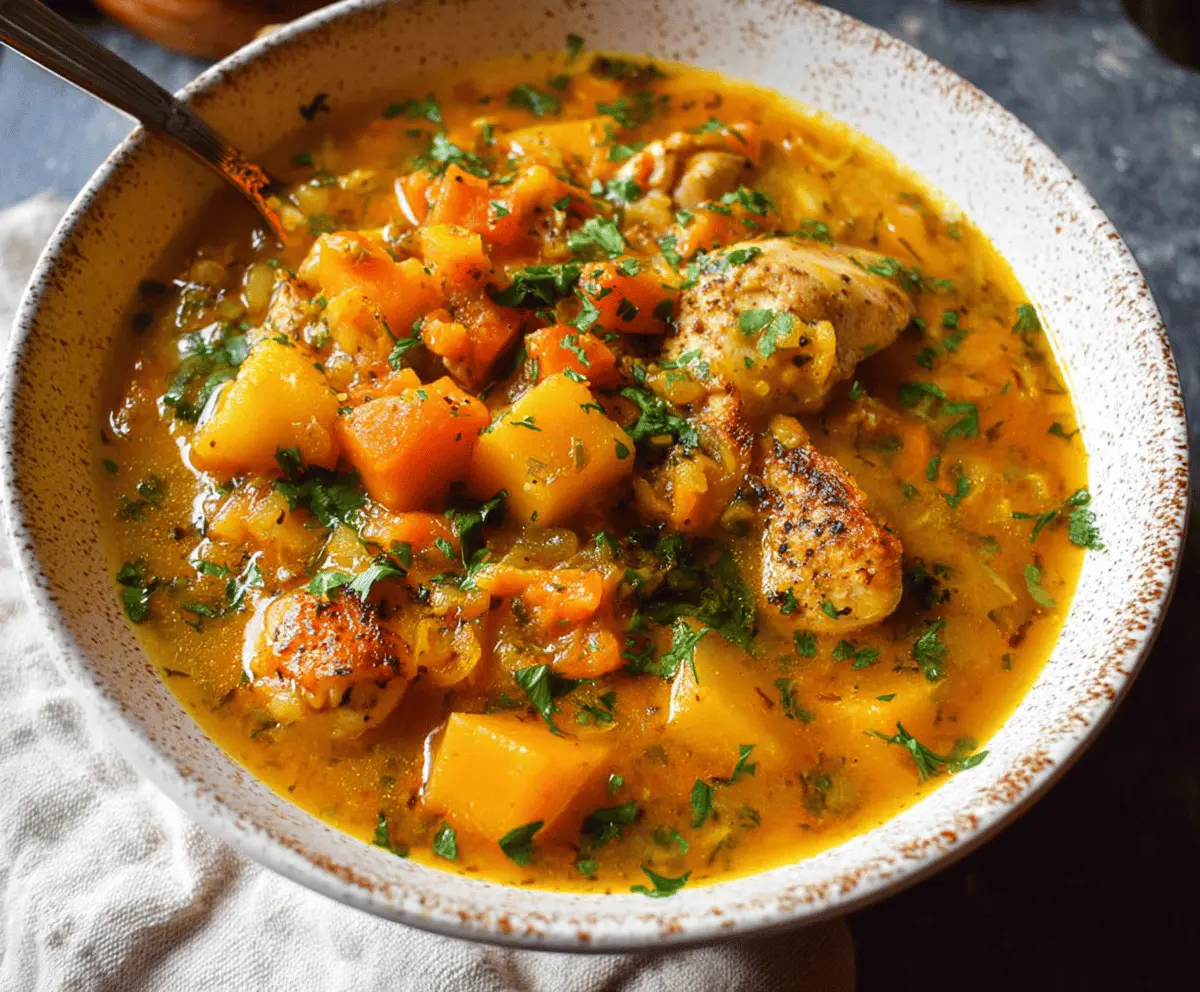 Hearty Chicken Stew with Butternut Squash