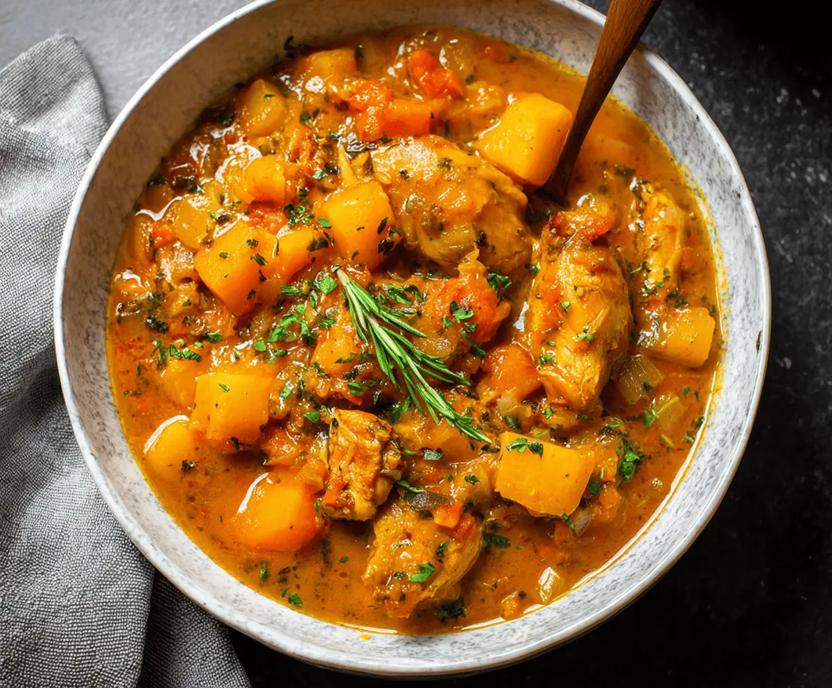 Hearty Chicken Stew with Butternut Squash