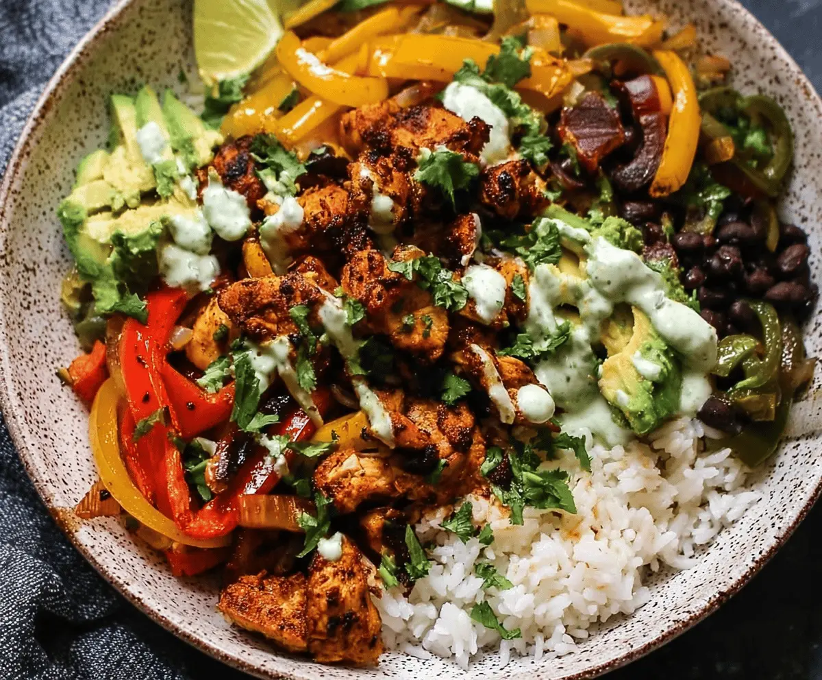 Easy Sheet Pan Poblano Chicken Fajita Bowls