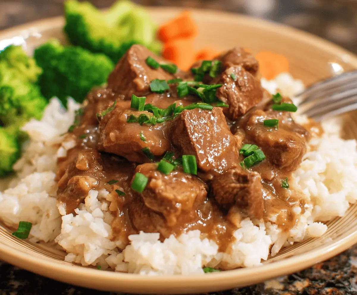 Easy Crock Pot Beef Tips and Gravy Recipe
