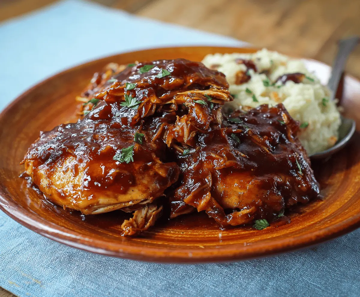 Easy Slow Cooker Peach BBQ Chicken Recipe