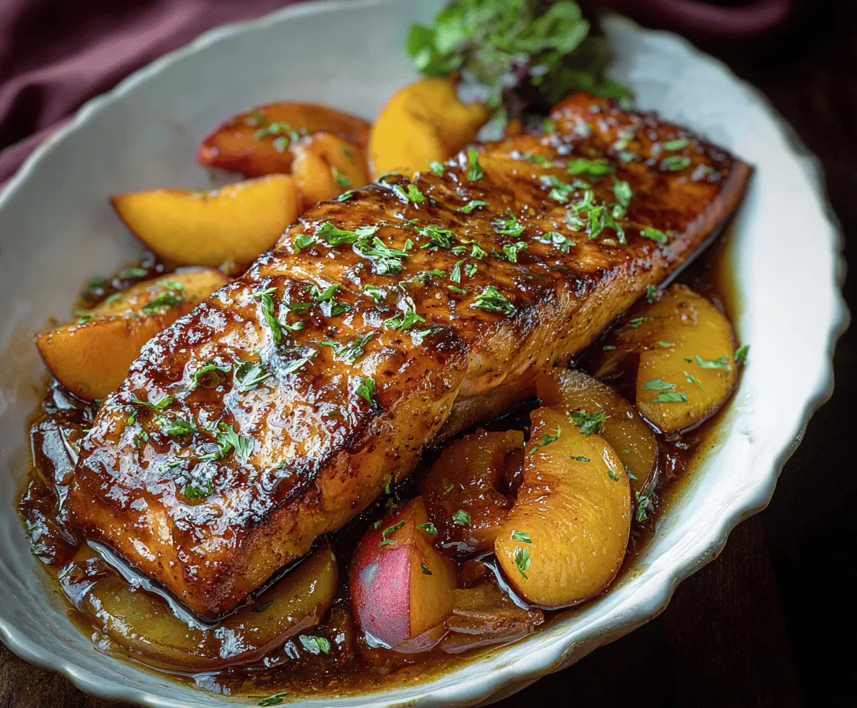 Bourbon Peach Glazed Salmon Recipe