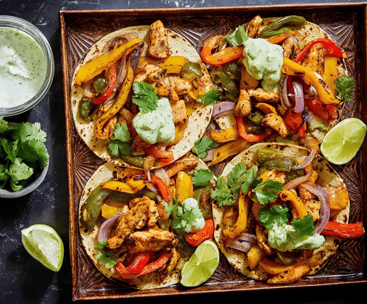 Easy Sheet Pan Poblano Chicken Fajitas Recipe