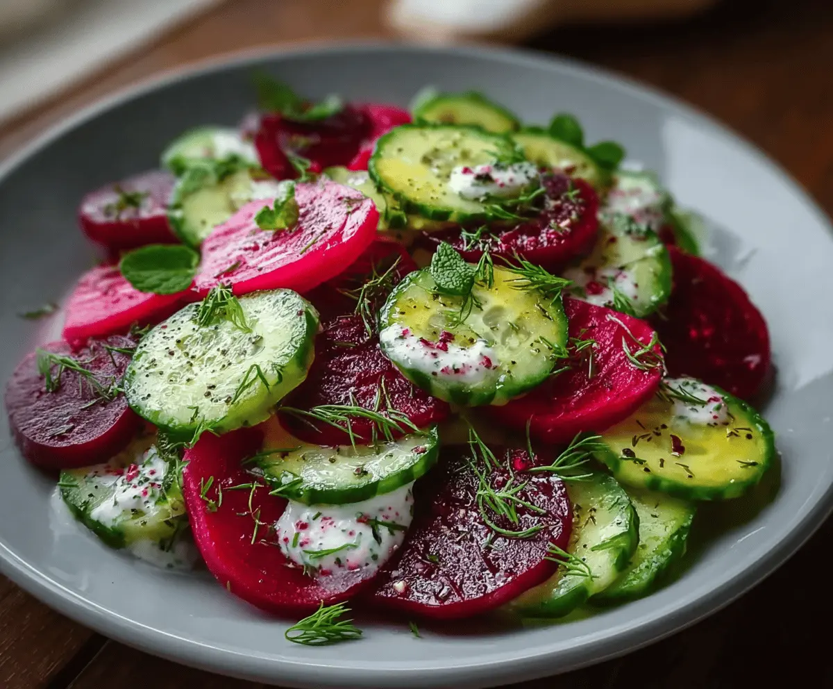 Fresh Cucumber and Beet Salad With Light Dressing