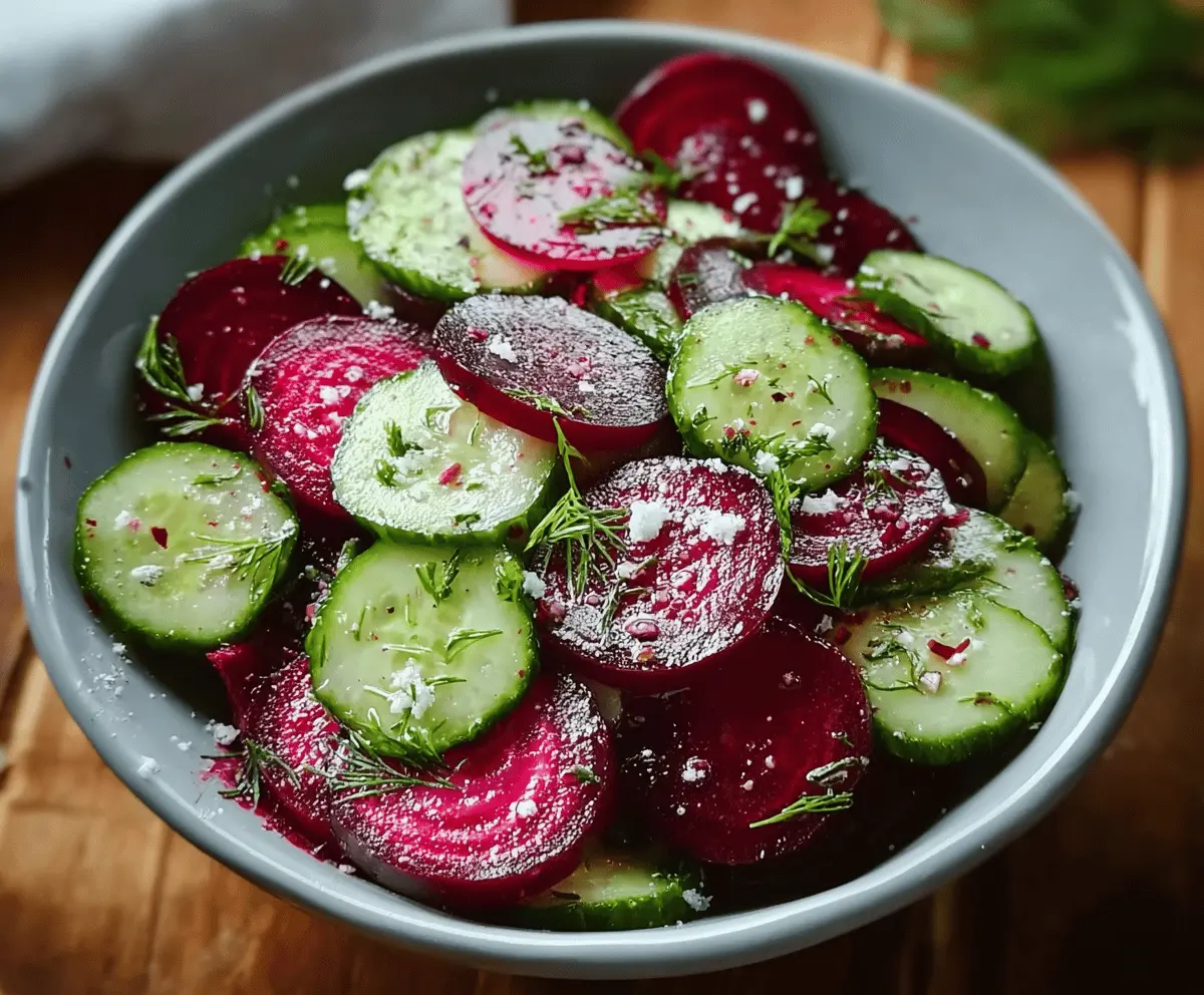 Fresh Cucumber and Beet Salad With Light Dressing