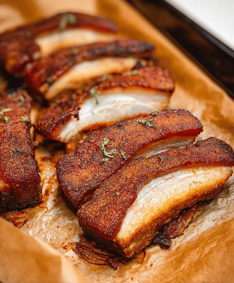 Crispy Oven Baked Pork Belly Slices Recipe