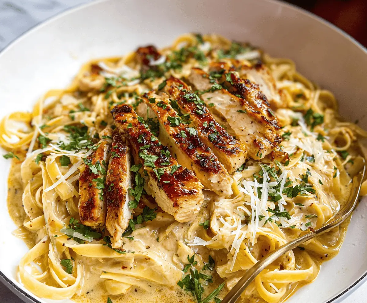 Easy Chicken Fettuccine Pasta Recipe