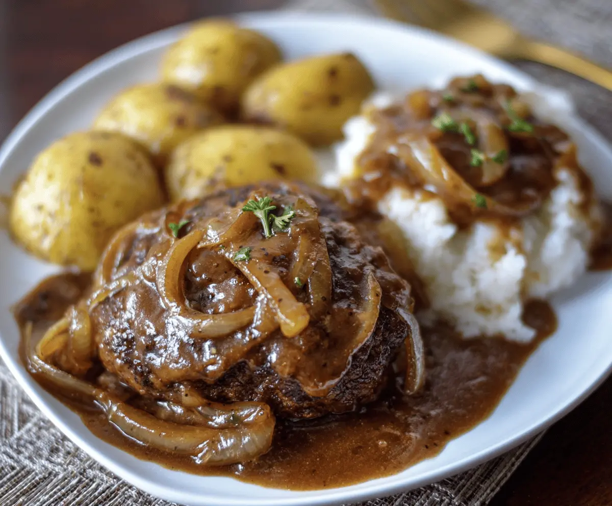 Classic Hamburger Steak With Savory Onion Gravy
