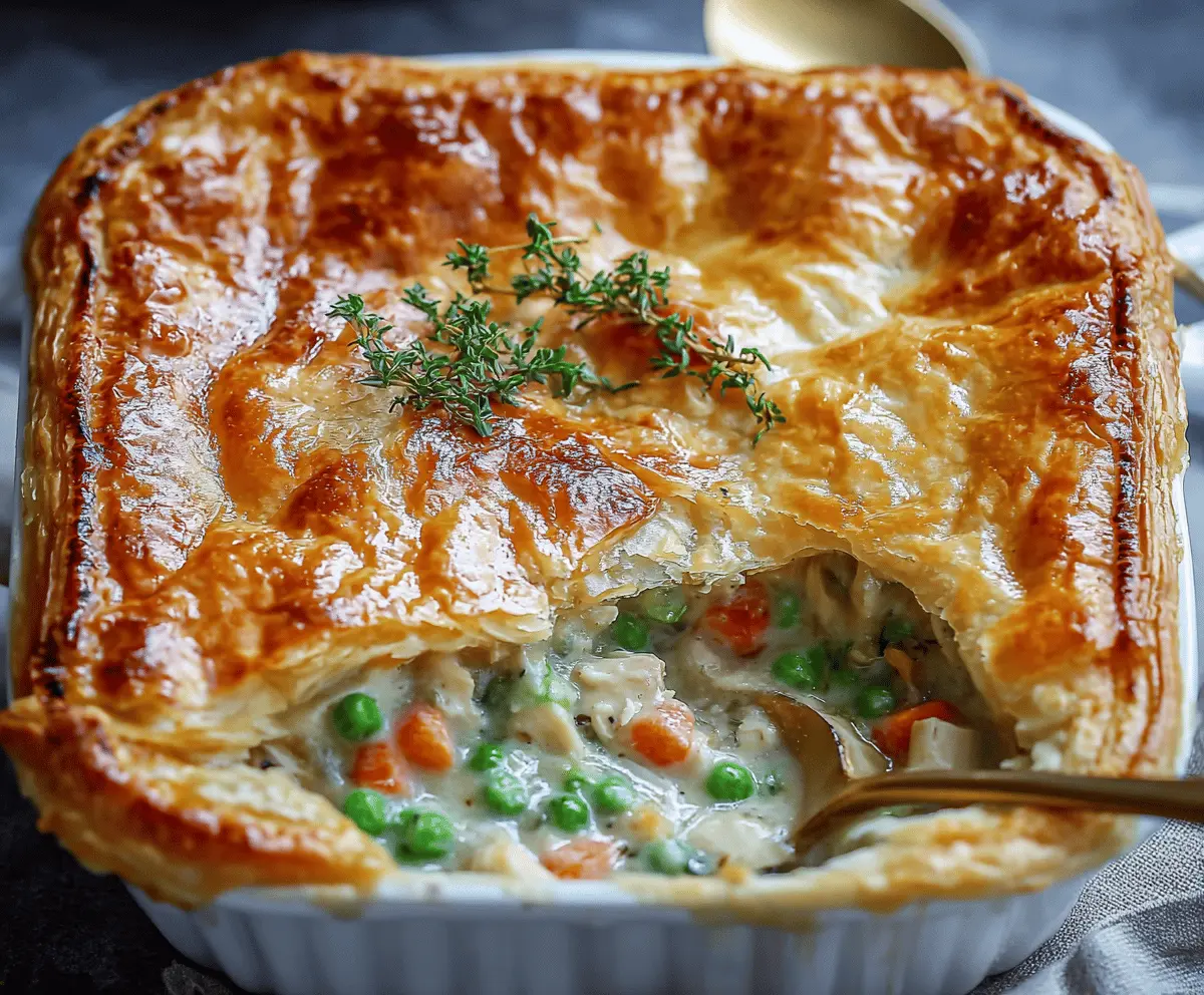 Easy Chicken Pot Pie with Flaky Puff Pastry