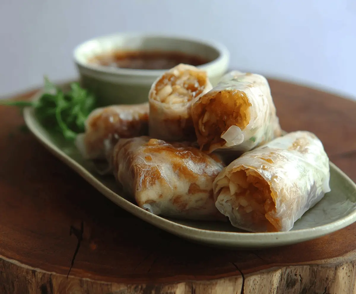 Baked Apple Pie Rice Paper Rolls