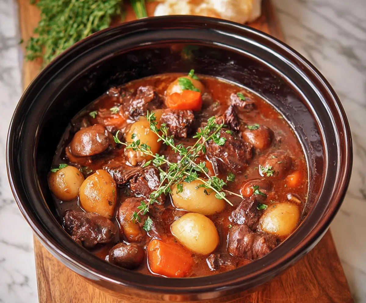 Crockpot Beef Bourguignon