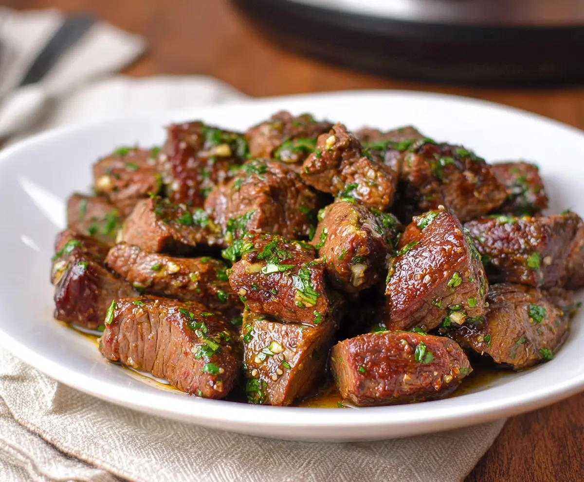 Crockpot Garlic Butter Steak Bites