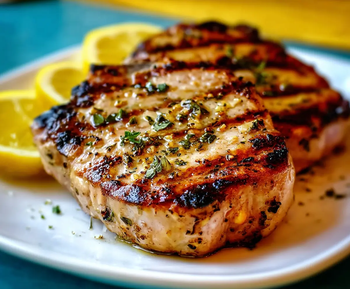 Grilled Lemon Herb Pork Chops