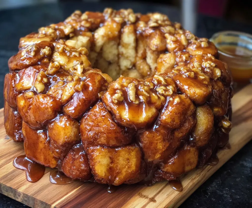 Delicious Monkey Bread with a Twist featuring gooey caramelized dough and sweet toppings