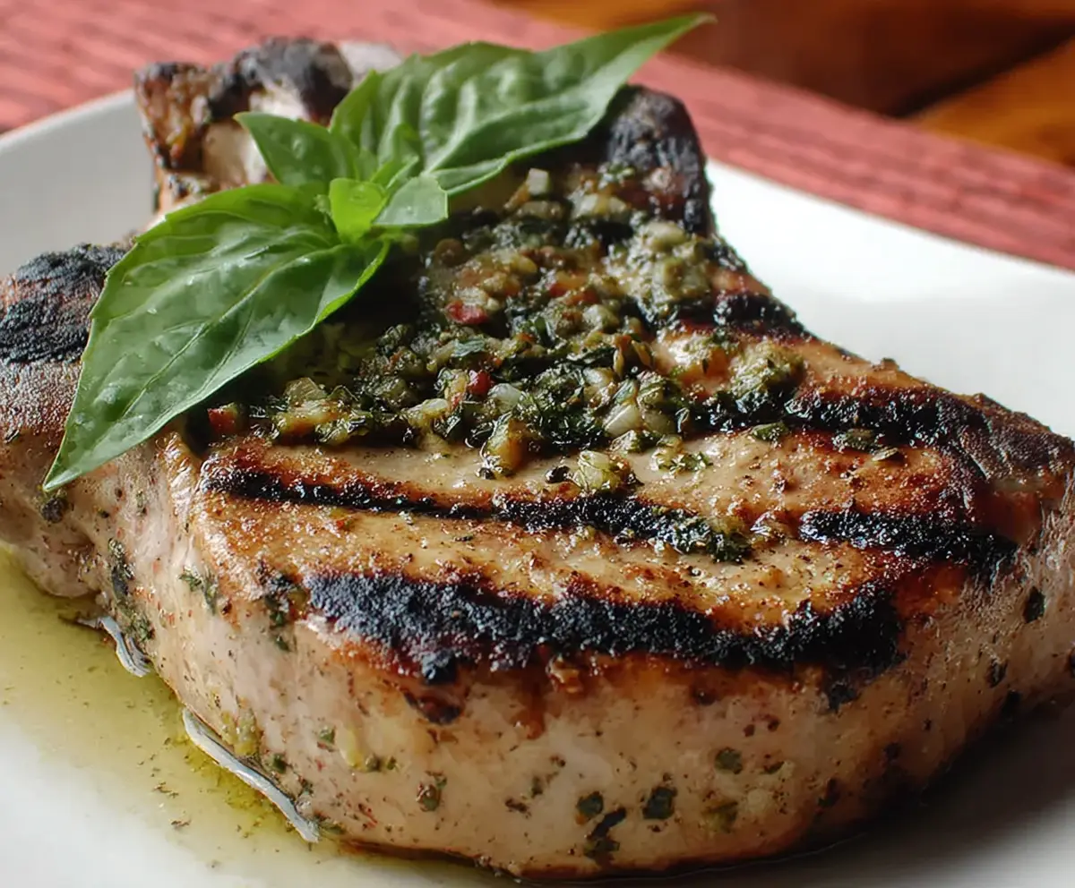 Basil-Garlic Grilled Pork Chops