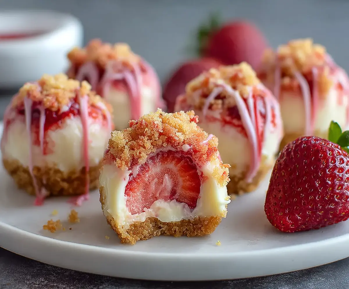 Strawberry Crunch Cheesecake Bites
